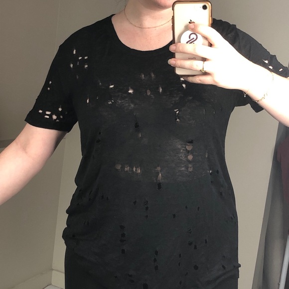 IRO DISTRESSED LINEN TEE - Picture 10 of 10